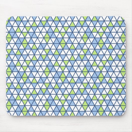 Blue Triangles Pattern Mouse Pad Muismat (Voorkant)