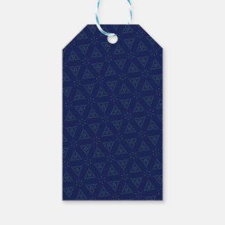 Blue Triangular Patterned Gift Label Cadeaulabel