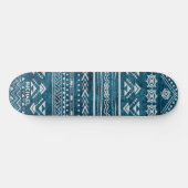 Blue Tribal Abstract Geometric Pattern Aangepaste Skateboard (Horizontaal)