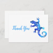 Blue Tribal Gecko Bedankkaart (Voorkant / Achterkant)