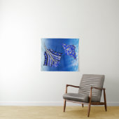Blue Tribal Stingrays Wandkleed (In Situ (horizontaal))