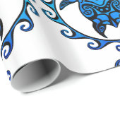 Blue Tribal Turtle Sun Cadeaupapier (Rol Hoek)