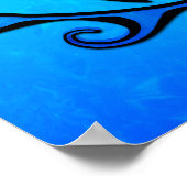 Blue Tribal Turtle Sun Poster (Hoek)