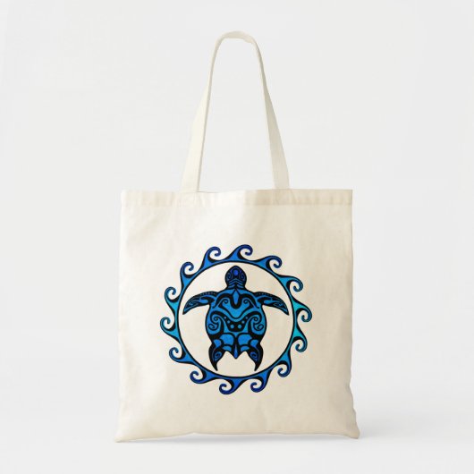 Blue Tribal Turtle Sun Tote Bag (Voorkant)