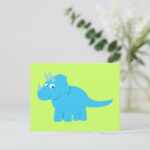 Blue Triceratops Dinosaur Briefkaart (Staand voorkant)