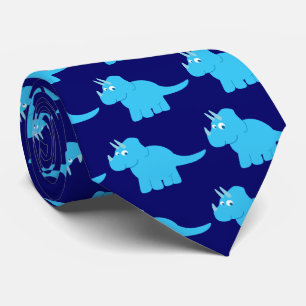 Blue Triceratops Dinosaur Stropdas