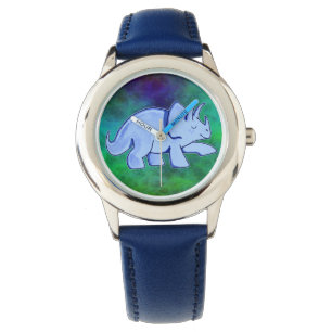 Blue Triceratops Watch Horloge