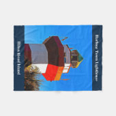 Blue Trimmed Hilton Head Harbor Town Vuurtoren Fleece Deken (Voorkant (Horizontaal))