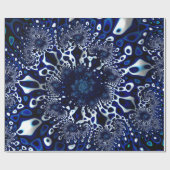 Blue Trippy Psychedelic Fine Fractal Abstract Cadeaupapier (Vlak)