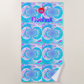 Blue Trippy Schattige Strandlaken (Voorkant)