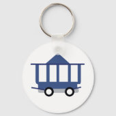 Blue Trolley Car Icon  Railway Wagon Sleutelhanger (Voorkant)