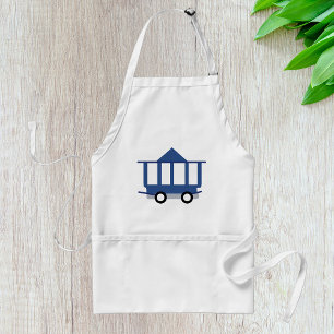 Blue Trolley Car Icon  Railway Wagon Standaard Schort