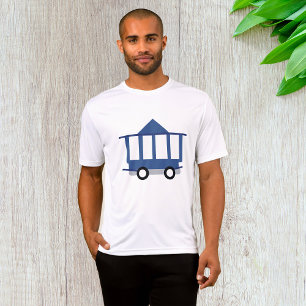 Blue Trolley Car Icon  Railway Wagon T-shirt