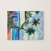 Blue Tropical Beach House of Kauai Puzzle (Horizontal)