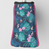 Blue Tropical Flower Garden Pattern Golfheadcover (Draai 90)