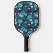 Blue Tropical Flower Garden Pattern Pickleball Paddle (Achterkant)