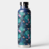 Blue Tropical Flower Garden Pattern Waterfles (Links)