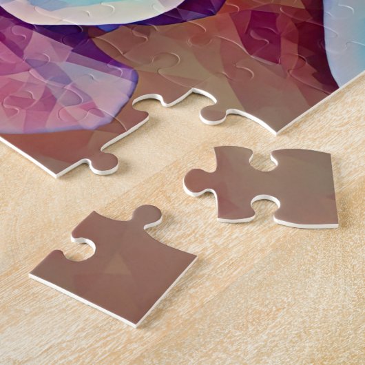 Blue Tropical Flowers Floral Art Puzzle (Côté)