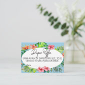 Blue Tropical Let's Flamingle Diaper Raffle Ticket Informatiekaartje (Staand voorkant)