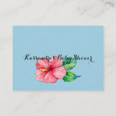 Blue Tropical Let's Flamingle Diaper Raffle Ticket Informatiekaartje (Achterkant)