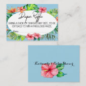Blue Tropical Let's Flamingle Diaper Raffle Ticket Informatiekaartje (Voorkant / Achterkant)