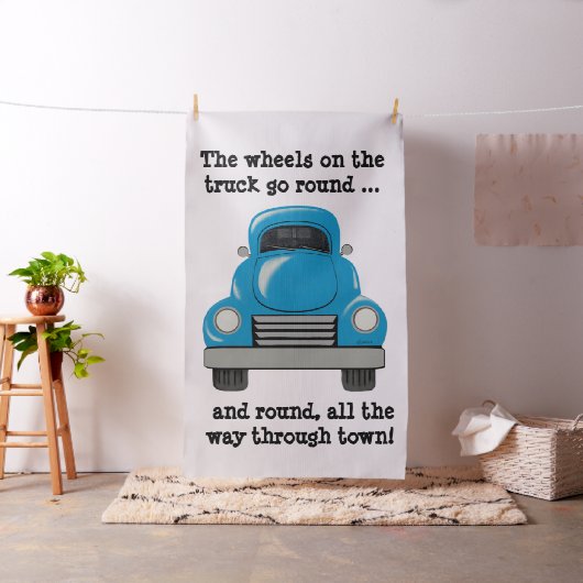 Blue Truck Art - Aangepaste fabric Stof (Voorbeeld)