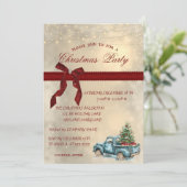 Blue Truck Bow, Corporate Christmas Party Kaart (Staand voorkant)