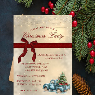 Blue Truck Bow, Corporate Christmas Party Kaart