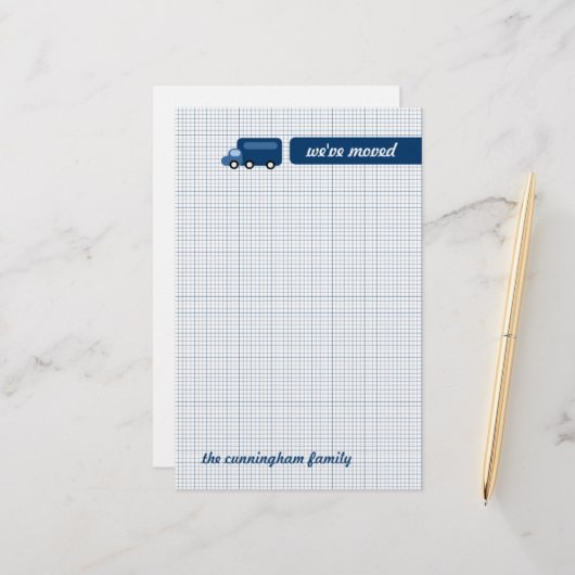 Blue Truck Briefpapier (Voorkant / Achterkant in situ)