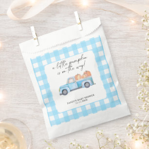 Blue Truck Een beetje pompoen Herfst Baby shower Bedankzakje