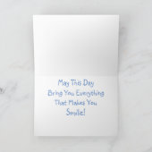 Blue Truck en Barn Birthday Kaart (Binnen)