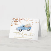 Blue Truck Herfst Baby shower Dank u Bedankkaart (Voorkant)