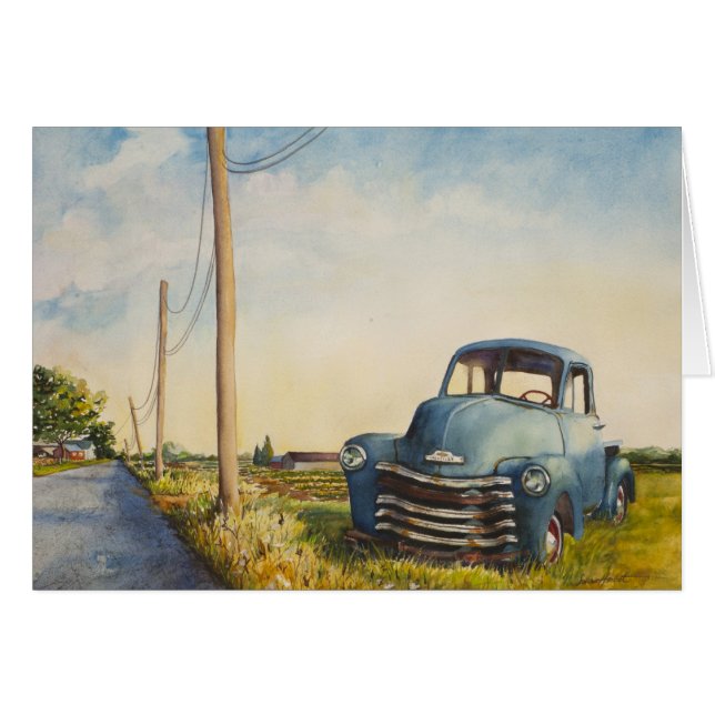 Blue Truck, North Fork, Blank Card (Voorkant Horizontaal)