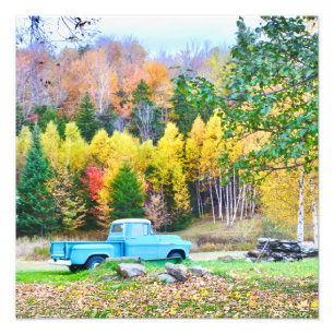 Blue Truck Photo Enlaring Foto Afdruk