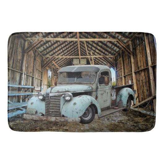 Blue Truck Rustic Barn Badmat (Voorkant)