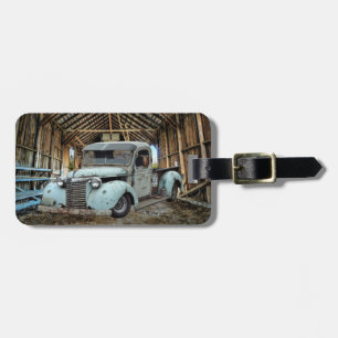  Blue Truck Rustic Barn Bagagelabel