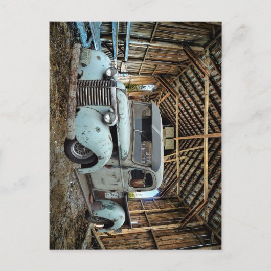  Blue Truck Rustic Barn Briefkaart (Voorkant)