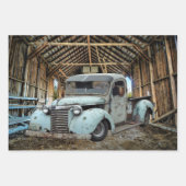  Blue Truck Rustic Barn Inpakpapier Vel (Voorkant 3)