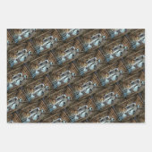  Blue Truck Rustic Barn Inpakpapier Vel (Voorkant 2)