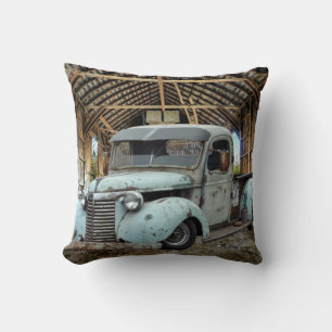 Blue Truck Rustic Barn Kussen
