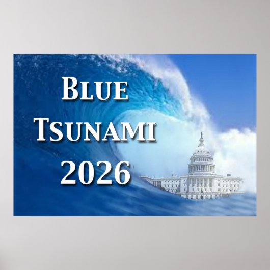 Blue Tsunami Election 2026 Poster (Voorkant)