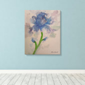 Blue tuips canvas afdruk (Insitu (Houten vloer))