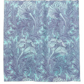 Blue Tulip Pattern van William Morris Douchegordijn (Voorkant)