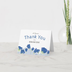Blue Tulips Sweet 16 Cartes de remerciements