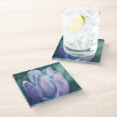 Blue Tulp Flower Art Onderzetter (Schuin)