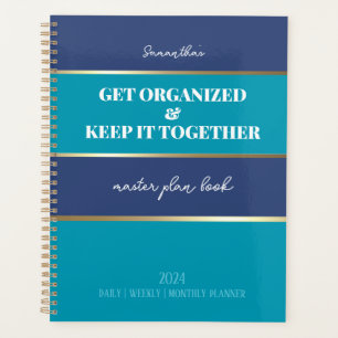 Blue Turquoise Gold Modern tendance Daily hebdomad