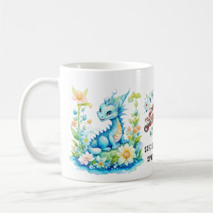 Blue Turquoise Green Dragon Baby shower Koffiemok