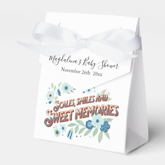 Blue Turquoise Green Flowers Dragon Baby shower Bedankdoosjes (Voorkant Zijde)