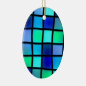 Blue Turquoise Green Paars Glas in lood Art Keramisch Ornament (Rechts)