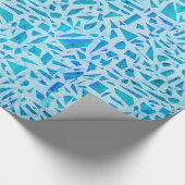 Blue Turquoise Mosaic Glass Tile Modern Chic Cadeaupapier (Hoek)